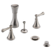 Delta Cassidy H297 Metal Lever Handle Set - Deck Mount Bathroom & Bidet, Stainless Steel