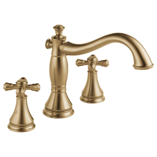 Delta Cassidy H695PN Metal Cross Handle Set - Roman Tub, Champagne Bronze