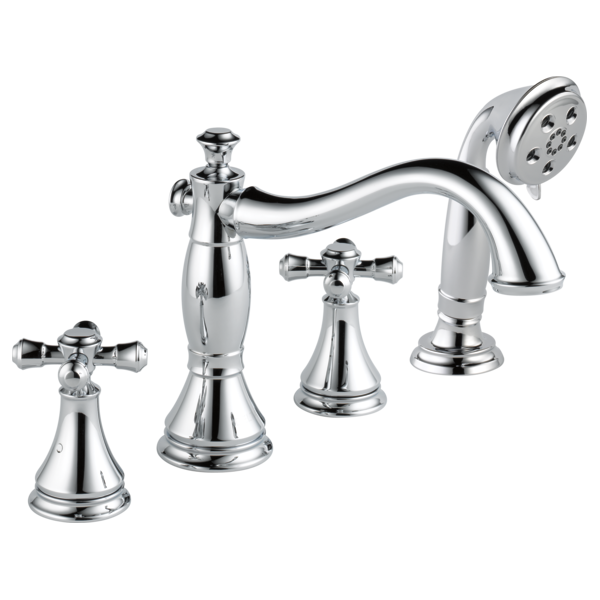 Delta Cassidy H695PN Metal Cross Handle Set - Roman Tub, Chrome