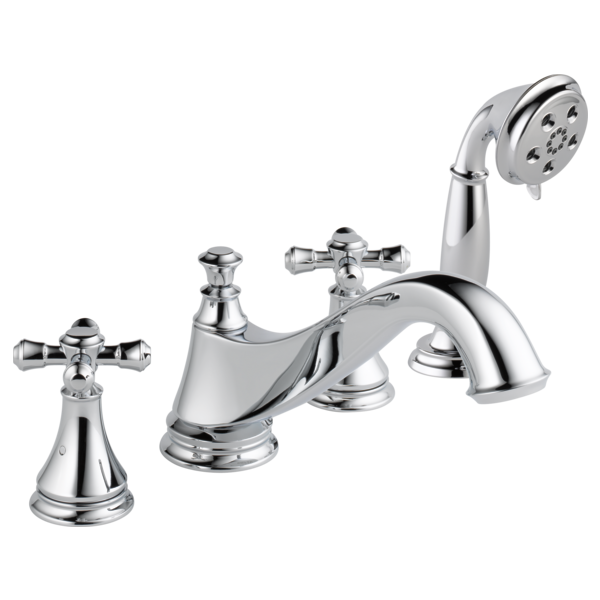 Delta Cassidy H695PN Metal Cross Handle Set - Roman Tub, Chrome