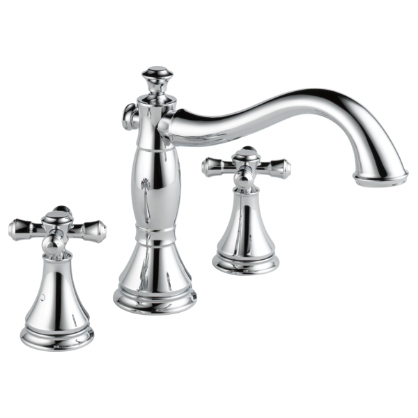 Delta Cassidy H695PN Metal Cross Handle Set - Roman Tub, Chrome