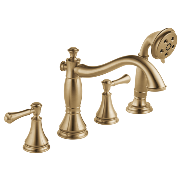Delta Cassidy H697PN Metal Lever Handle Set - Roman Tub, Champagne Bronze