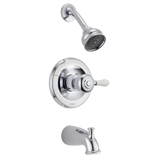 Delta Leland H777SS Porcelain Handle Kit - Tub & Shower, Chrome