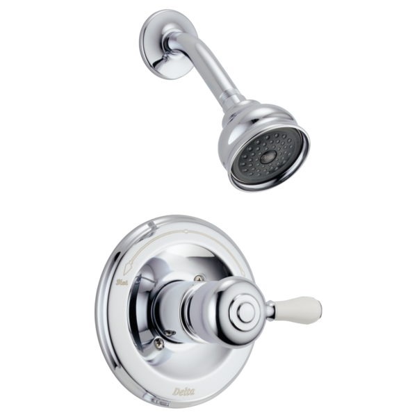 Delta Leland H777SS Porcelain Handle Kit - Tub & Shower, Chrome
