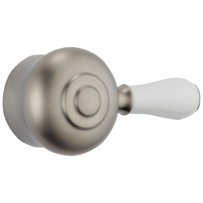 Delta Leland H777SS Porcelain Handle Kit - Tub & Shower, Stainless Steel
