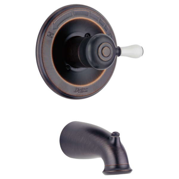 Delta Leland H777SS Porcelain Handle Kit - Tub & Shower, Venetian Bronze
