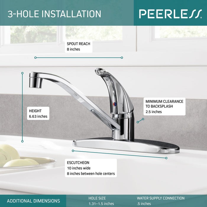 Peerless Core P110LF Single Handle Kitchen Faucet, chrome - view 4