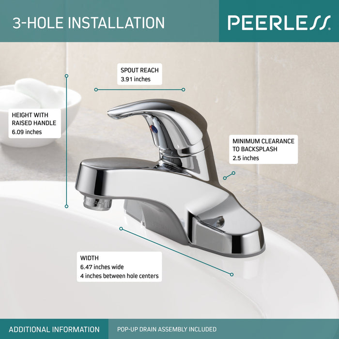 Peerless Core P136LF Single Handle Bathroom Faucet, chrome - view 3