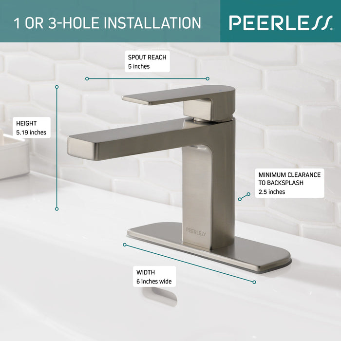 Peerless Xander P1519LF Single-Handle Lavatory Faucet, brushed nickel - view 5