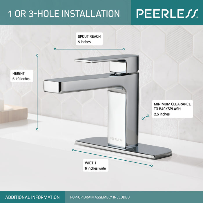 Peerless Xander P1519LF Single Handle Bathroom, Chrome
