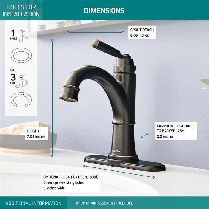 Delta Peerless Westchester:P1523LF Single-Handle Bathroom Faucet, Oil Bronze