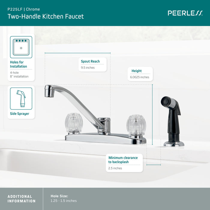 Delta Peerless Core:P225LF Two Handle Kitchen Faucet