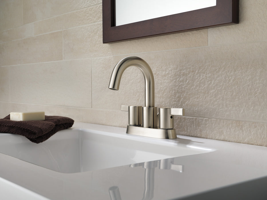 Delta Peerless Precept:P299102LF Two Handle Centerset Bathroom, Brushed Nickel