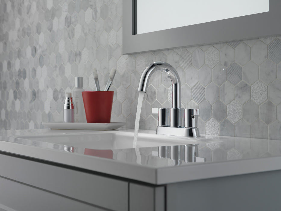 Delta Peerless Precept:P299102LF Two Handle Centerset Bathroom, Chrome