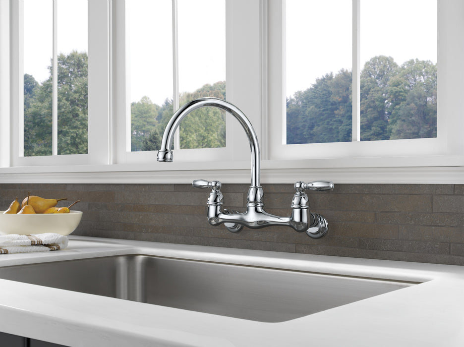 Peerless Claymore P299305LF Two Handle Wall Mounted Kitchen Faucet