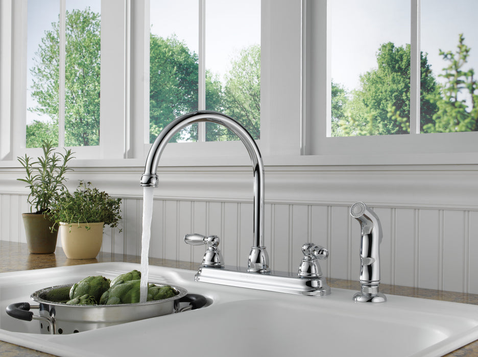 Peerless Claymore P299575LF Two Handle Kitchen Faucet, Chrome