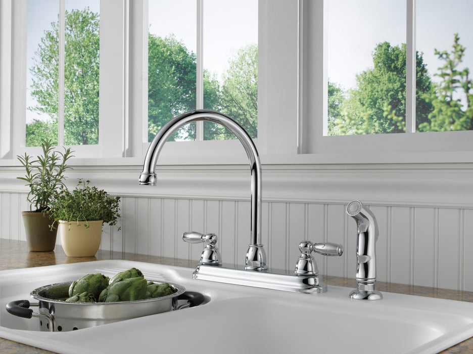 Peerless Claymore P299575LF Two Handle Kitchen Faucet, Chrome