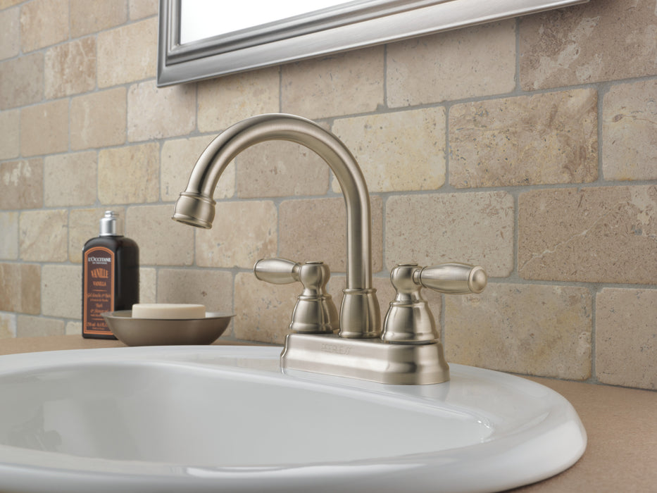 Peerless Claymore P299685LF Two Handle Bathroom Faucet, Brushed Nickel