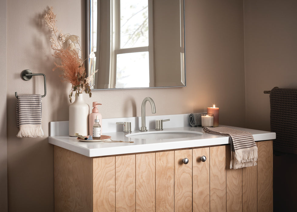 Peerless Precept P3547LF Two Handle Widespread Bath Faucet, Brushed Nickel