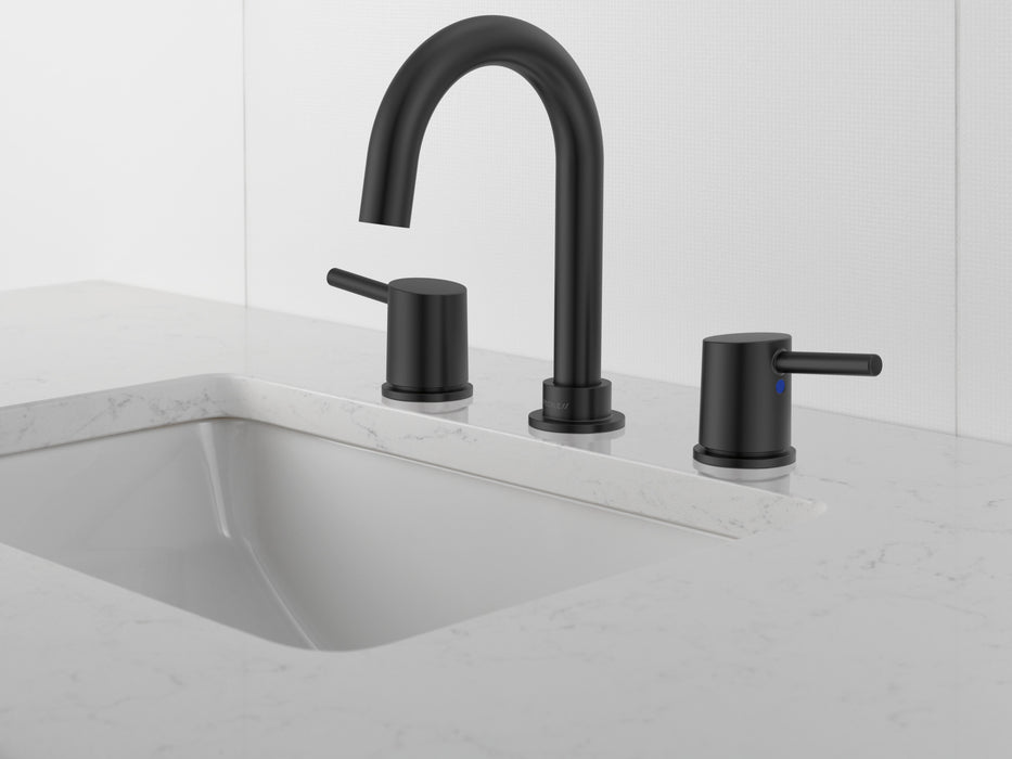 Peerless Precept P3547LF Two Handle Widespread Bath Faucet, Matte Black