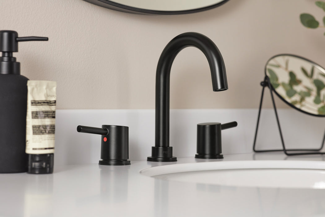 Peerless Precept P3547LF Two Handle Widespread Bath Faucet, Matte Black