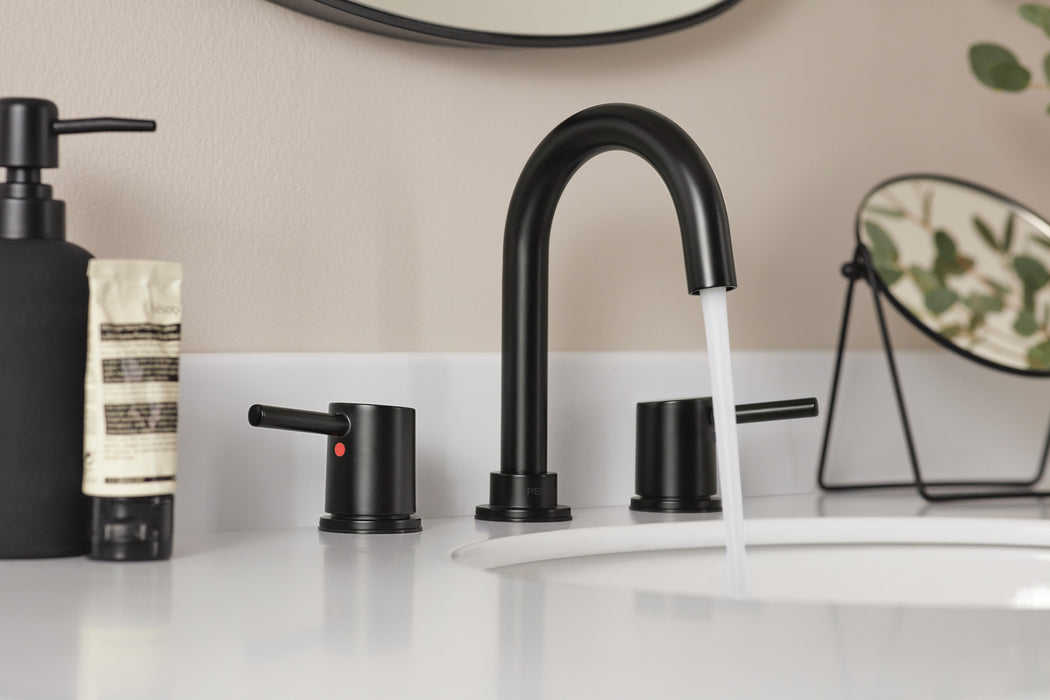 Peerless Precept P3547LF Two Handle Widespread Bath Faucet, Matte Black