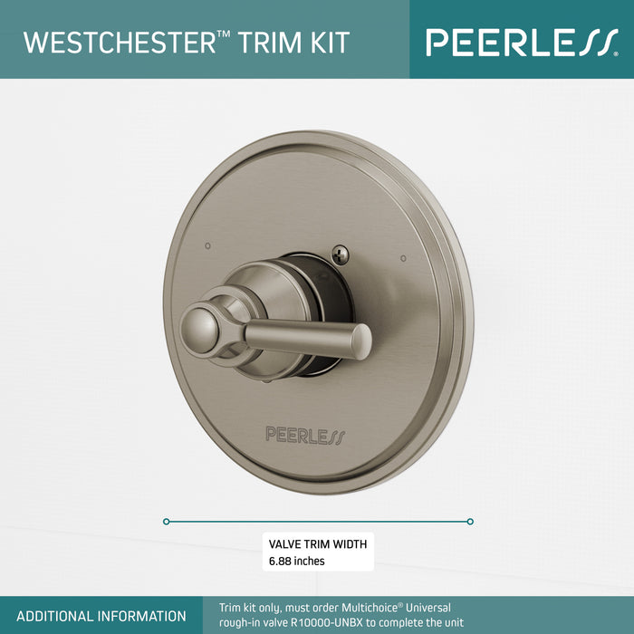 Delta Peerless Westchester:PTT14023 Valve Only Trim 1L 14S, Brushed Nickel