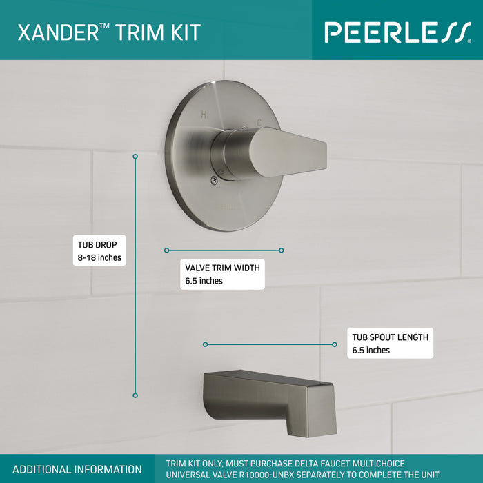Peerless Xander PTT14119 Tub Only Trim Kit, Brushed Nickel