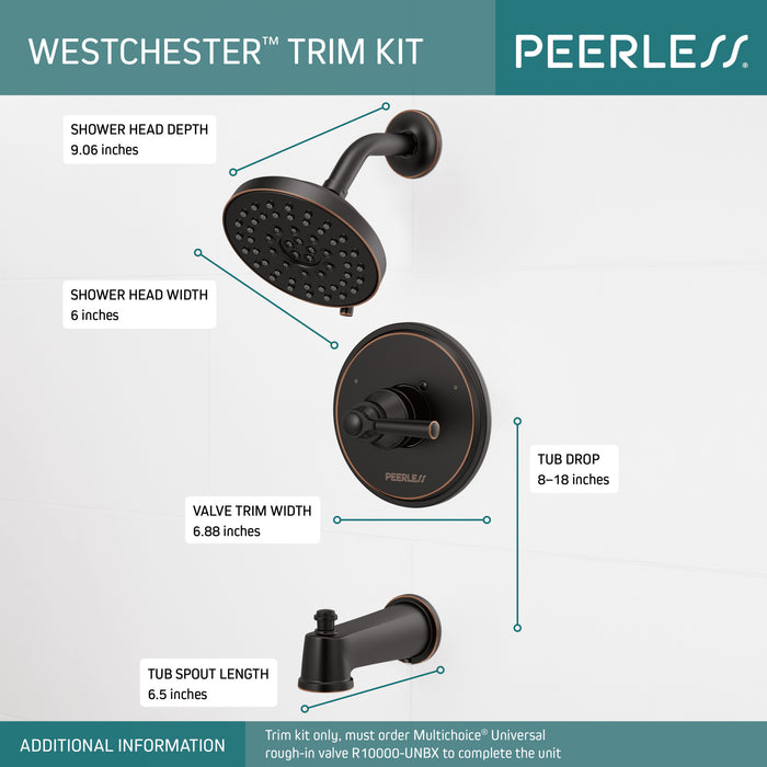 Peerless Westchester PTT14423 Tub/Shower Trim 14S, Oil Bronze