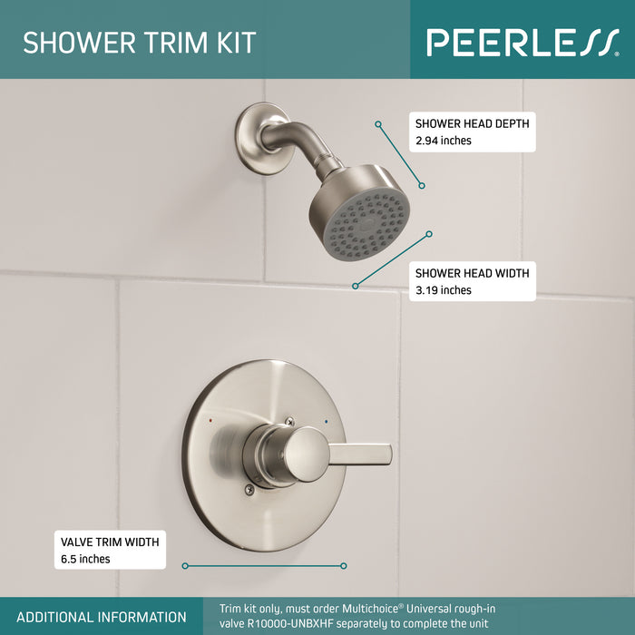 Peerless Precept PTT188782 Shower Only Trim Kit, Brushed Nickel