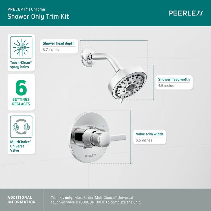 Peerless Precept PTT188782 Shower Only Trim Kit, Chrome