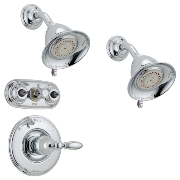 Delta Universal Showering Components RP34355SS Premium 3-Setting Shower Head, Polished Brass