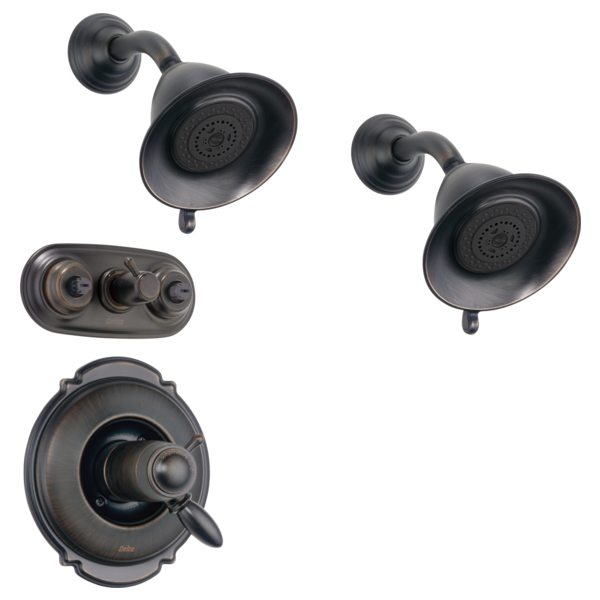 Delta Universal Showering Components RP34355SS Premium 3-Setting Shower Head, Venetian Bronze