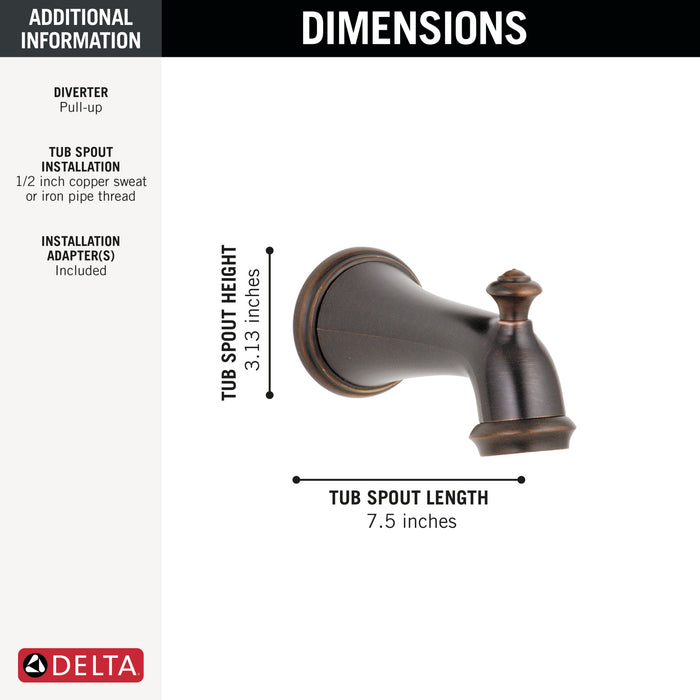 Delta Victorian RP34357SS Tub Spout - Pull-Up Diverter, Venetian Bronze