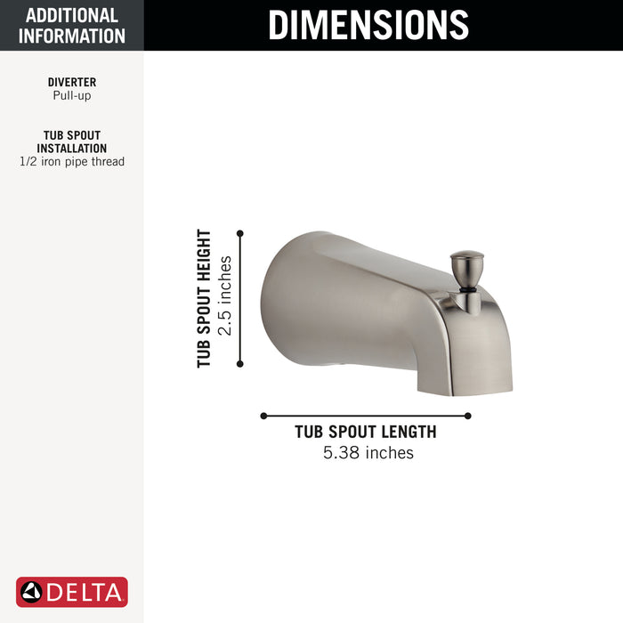Delta RP61357OB Tub Spout - Pull-Up Diverter, Brushed Nickel