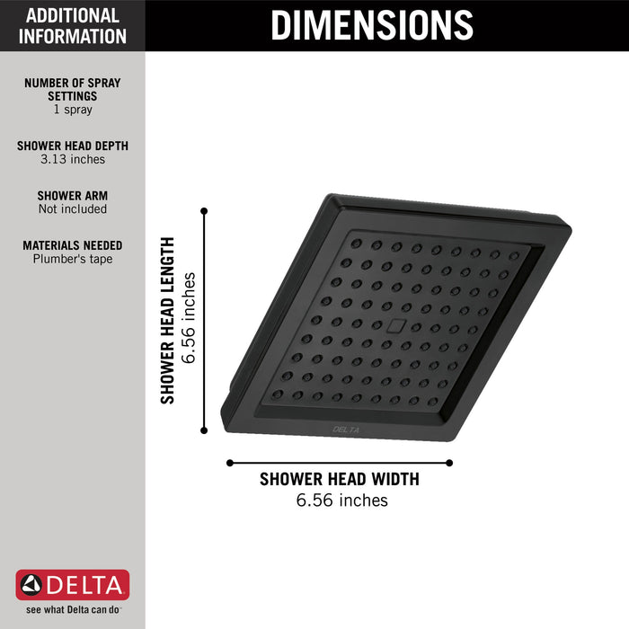 Delta Universal Showering Components RP62283PN Single-Setting Raincan Shower Head, matte black - view 3