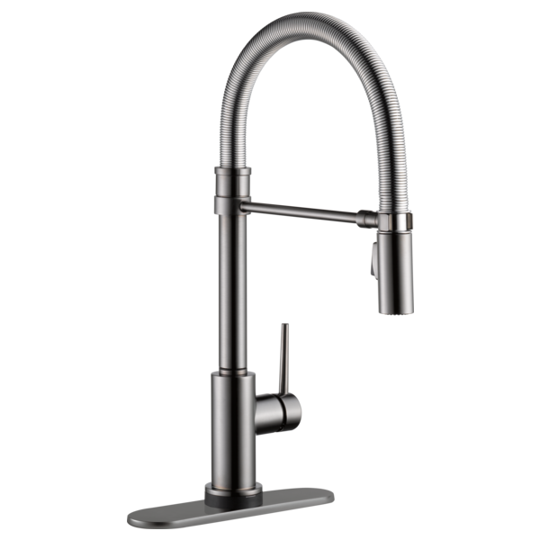 Delta Trinsic RP64070BL Escutcheon & Gasket - 8", Black Stainless
