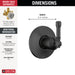 Delta Broderick T11984 6-Setting Diverter Trim, Matte Black
