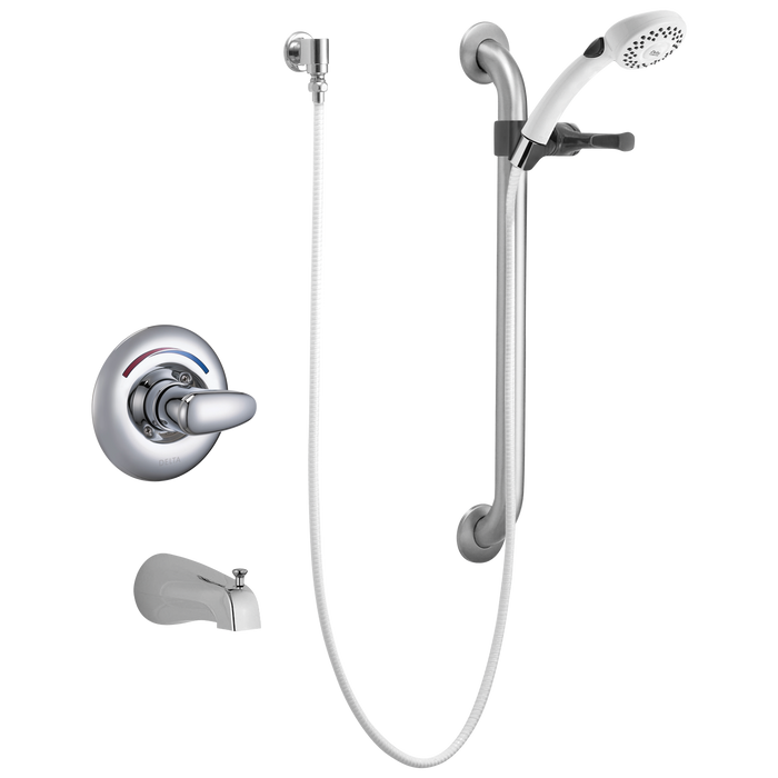 Commercial T13H T13H252 Universal Tub Trim Hand Shower and Grab Bar