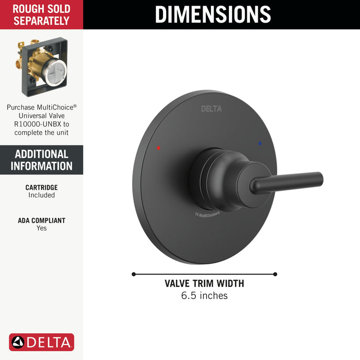 Delta Trinsic T14059 Monitor 14 Series Valve Only Trim, matte black - view 2