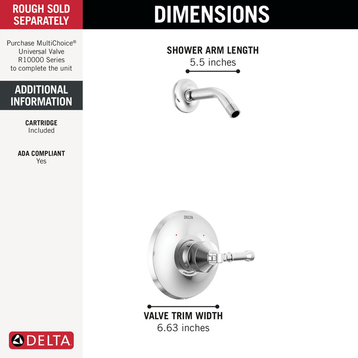 Delta Broderick: 14 Series Shower Trim - Less Head