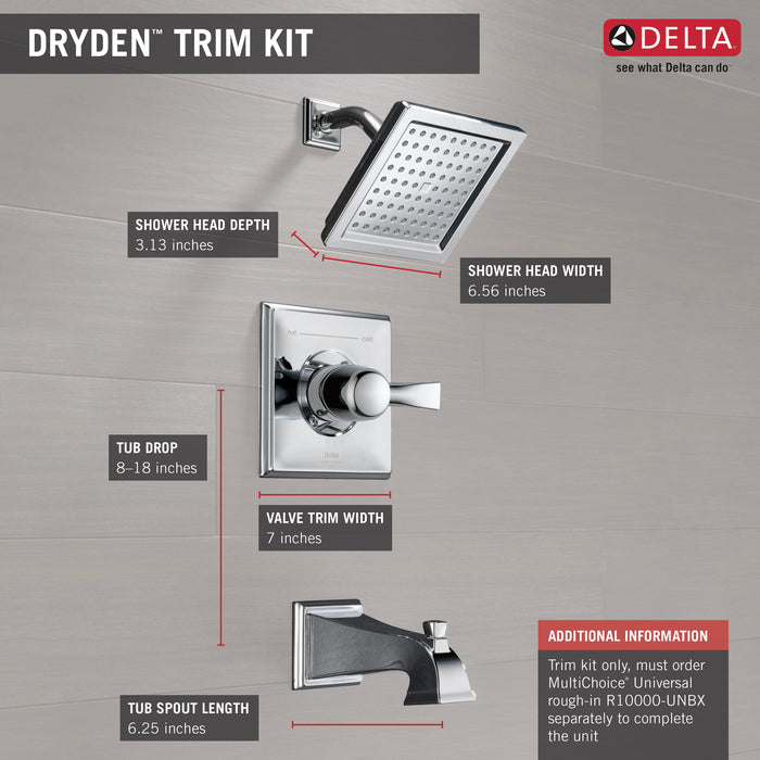 Delta Dryden:T14451 Monitor 14 Series Tub & Shower Trim