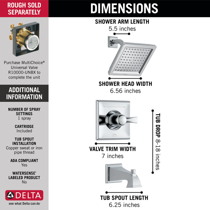 Delta Dryden:T14451 Monitor 14 Series Tub & Shower Trim