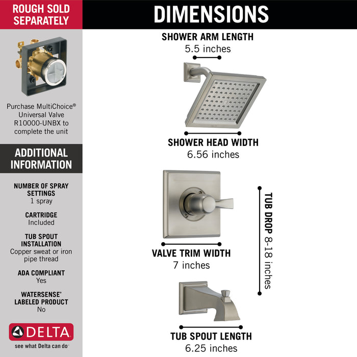 Delta Dryden:T14451 Monitor 14 Series Tub & Shower Trim