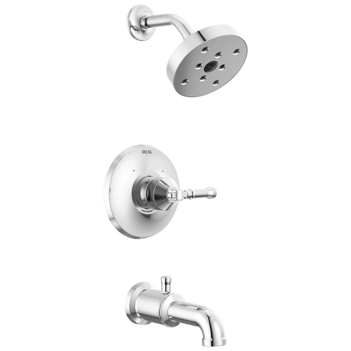 Delta Broderick T14484 14 Series Tub Shower Trim, Lumicoat Chrome