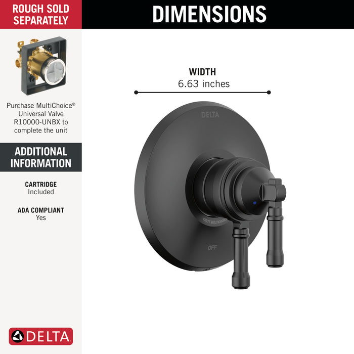 Delta Broderick T17084 17 Series Valve Only Trim, Matte Black