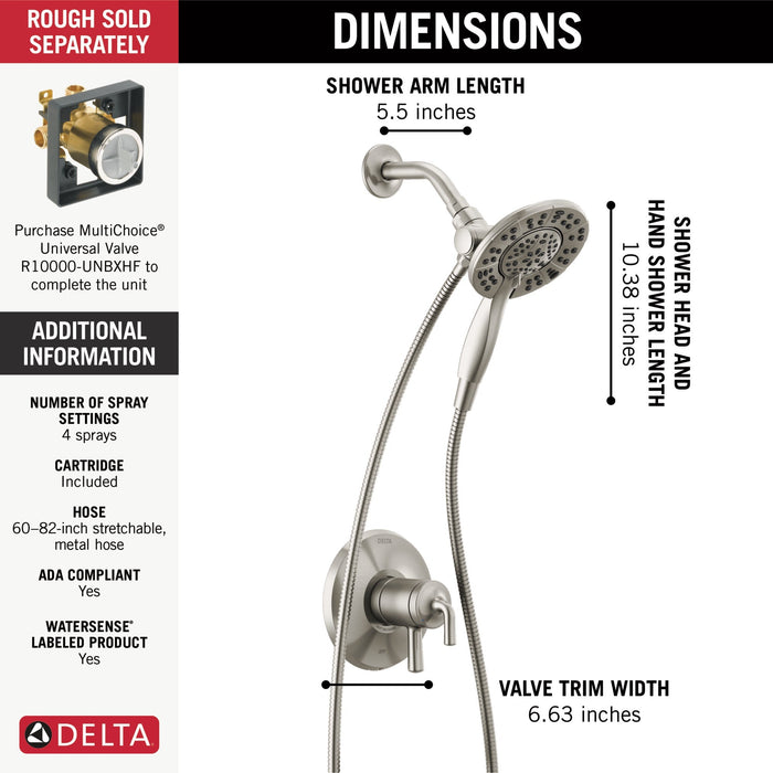 Delta Kayra T17233 Monitor 17 Series Shower Trim, stainless - view 3