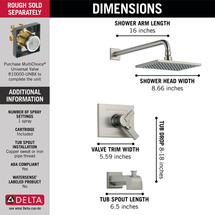 Delta Vero Monitor 17 Series Tub and Shower Trim