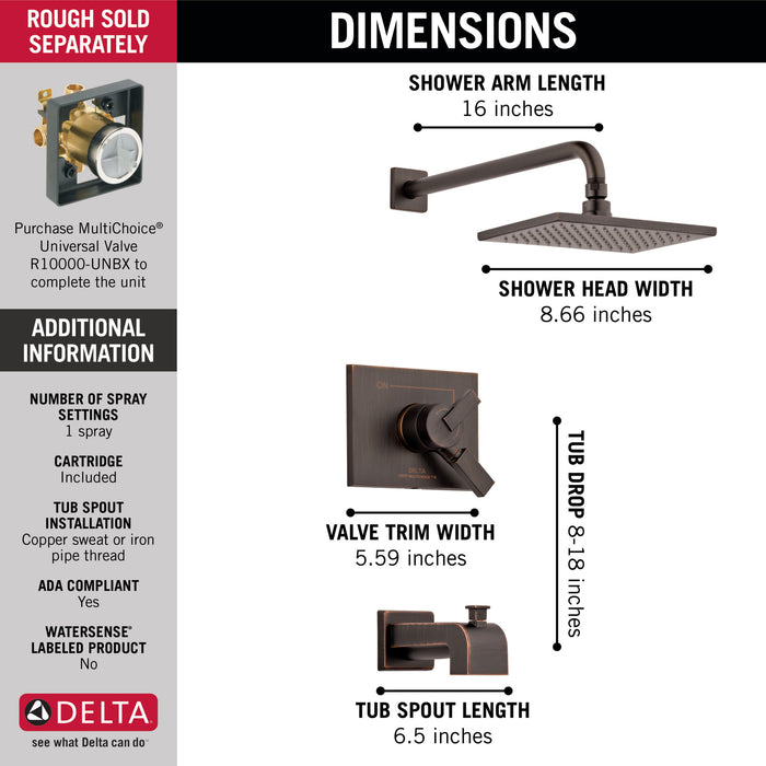 Delta Vero Monitor 17 Series Tub and Shower Trim