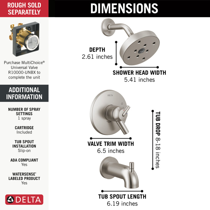 Delta Trinsic:T17459 Monitor 17 Series H2OKinetic Tub & Shower Trim